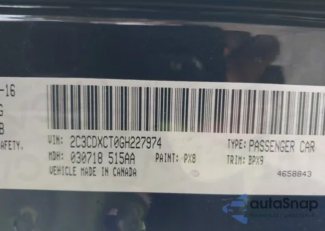 2016 Dodge Charger R/T из США, поврежденный, VIN 2C3CDXCT0GH227974